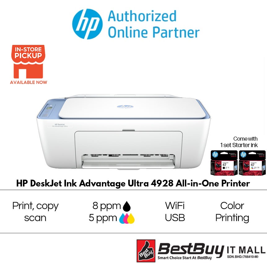 HP DeskJet Ink Advantage Ultra 4928 All In One Printer Shopee Malaysia