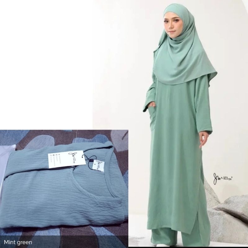 Sale Ready Stock Leany Suit Ironless Jelita Wardrobe Suit Muslimah