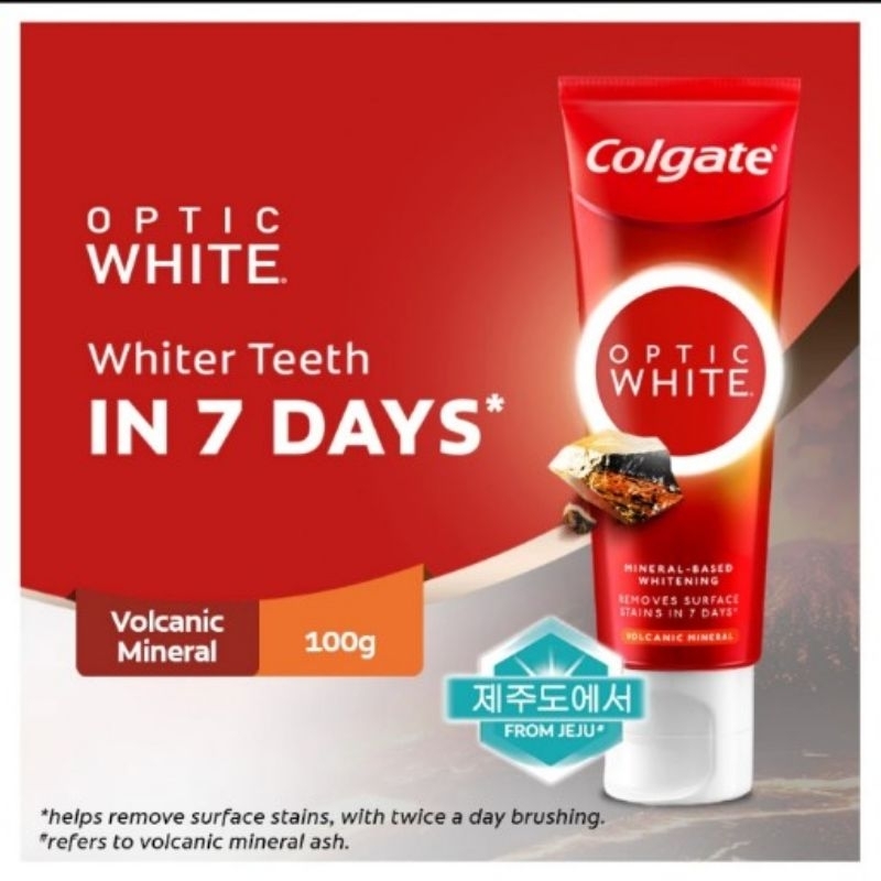 Colgate Optic White Sparkling Dazzling Volcanic Exfoliating Mint Plus