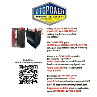 Otopower Ns R B R B R Bateri Kereta Maintenance Free Battery