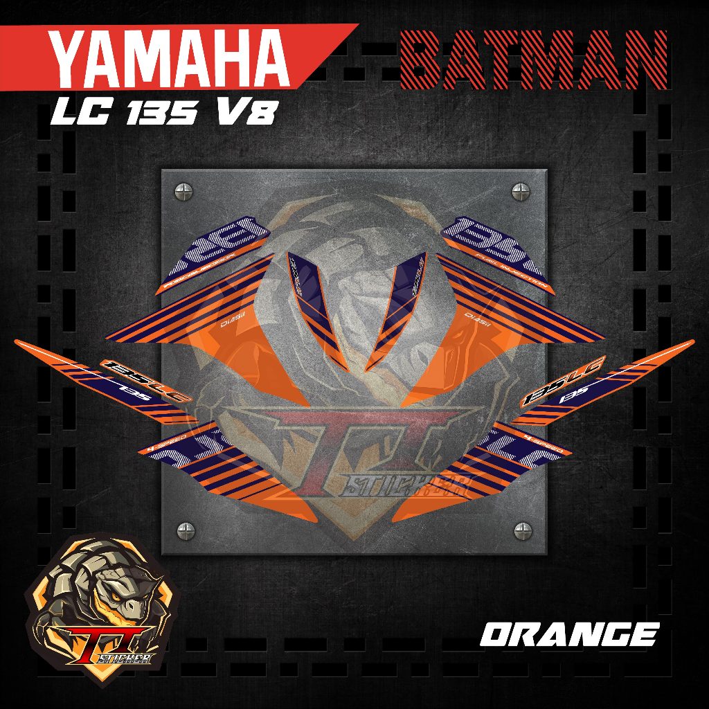 Sticker Stripe Motor Yamaha Lc V Batman Purba Custom Stripe Body