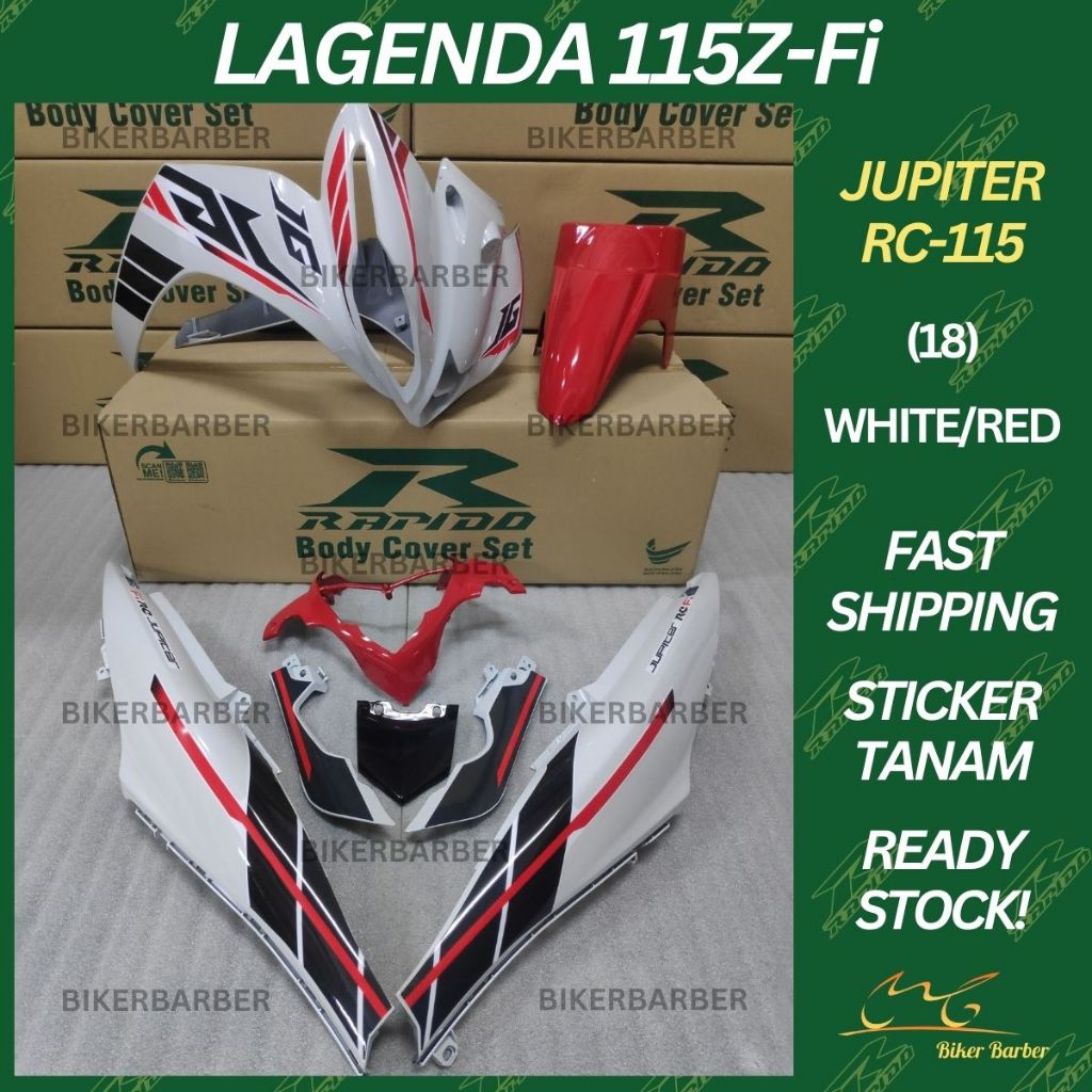 RAPIDO Coverset Yamaha Lagenda 115z Fi Jupiter Rc 115 18 WhiteRed