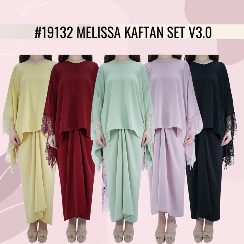 Melissa Kaftan Set Semi Instant Pario Kaftan Raya Kaftan Set