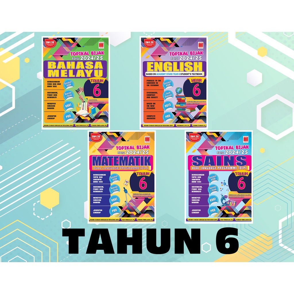 VISION Topikal Bijak Sesi 2024 25 Tahun 6 SET Dwibahasa Buku