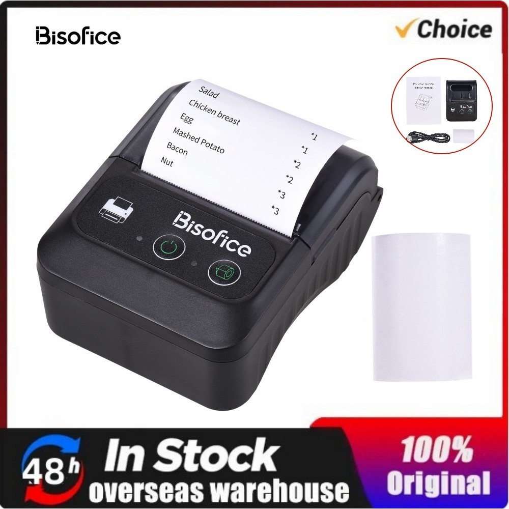 Bisofice Portable Wireless BT 58mm 2 Inch Thermal Receipt Printer