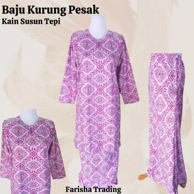 Baju Kurung Pesak Kain Susun Tepi Baju Kurung New 2024 Shopee Malaysia