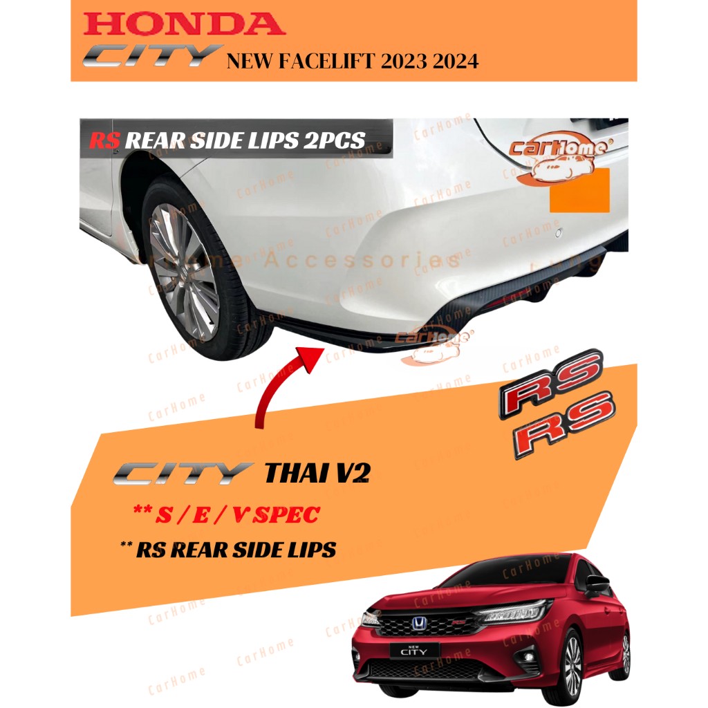 HONDA CITY FACELIFT 2023 2024 THAI RS V2 FRONT SIDE REAR DIFFUSER LIP