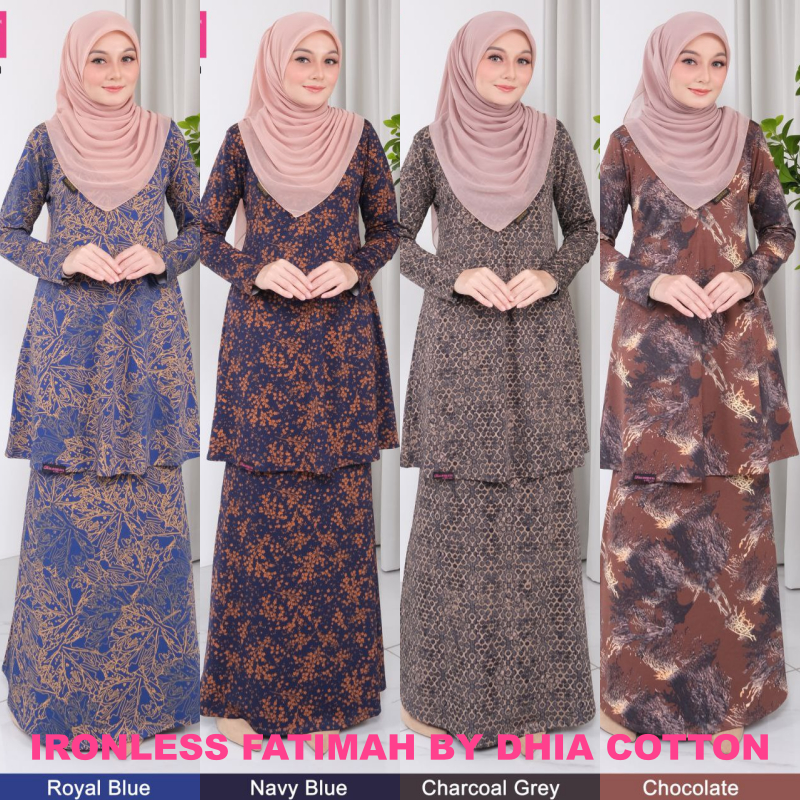 Corak Baru Raya Kurung Ironless Fatimah By Dhia Cotton Shopee