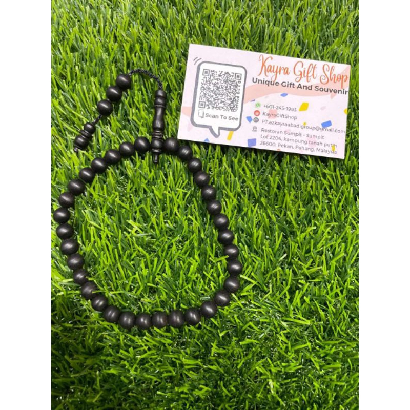 Tasbih Kayu Galih Kelor Hitam Original Pokok Moringa Biji Shopee