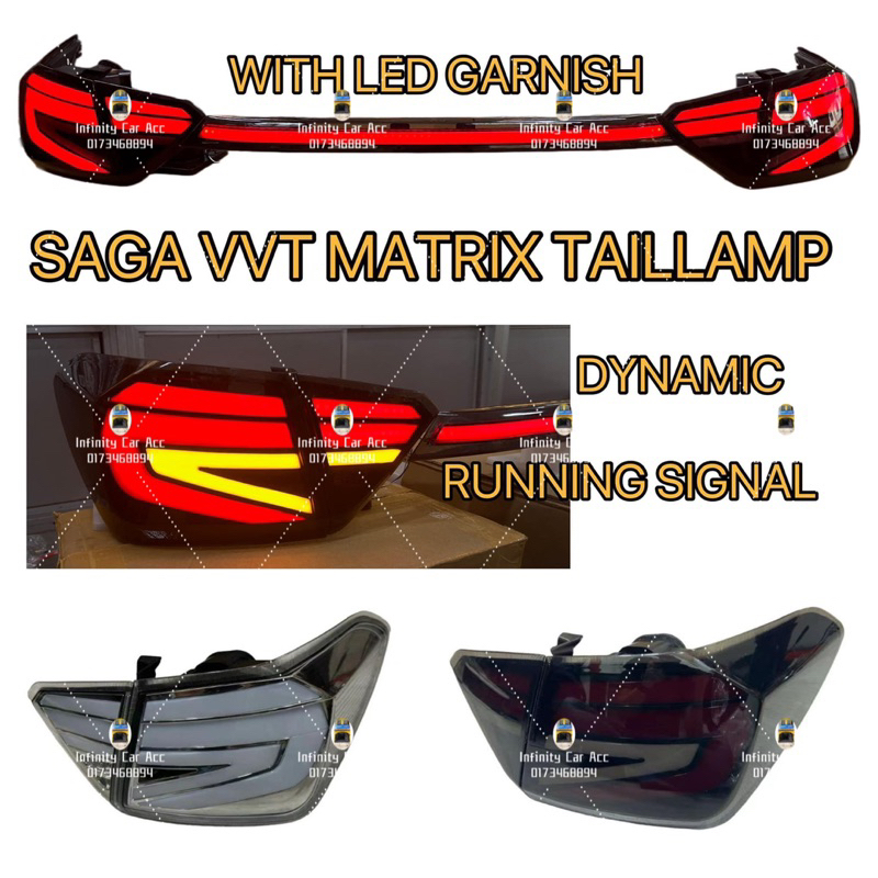 Proton Saga Vvt 2016 2024 MATRIX Garnish Led Taillamp Tail Lamp Light