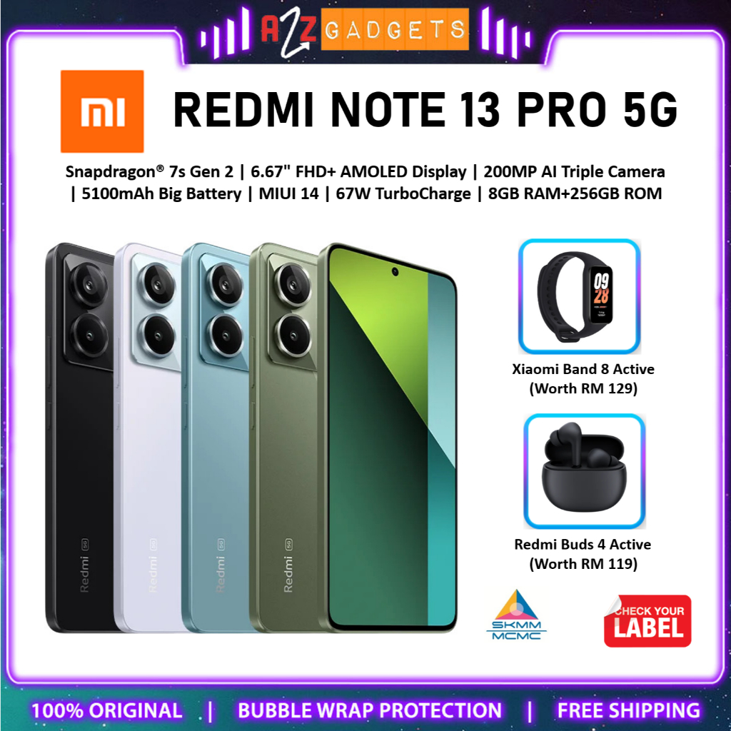 MY Set Redmi Note 13 Pro 5G Note 13 Pro 5G Smartphone 1 Year