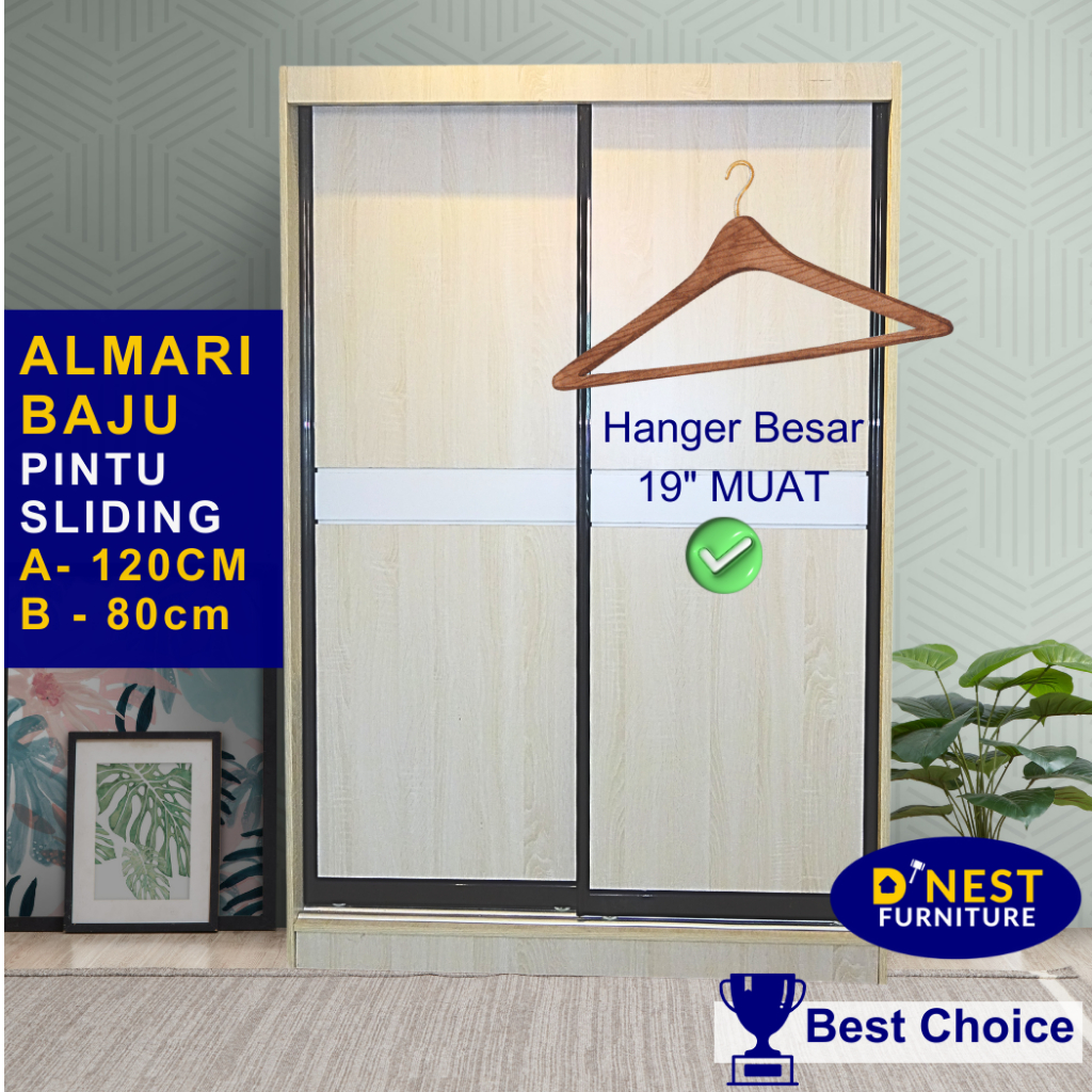 Almari Baju Besar Sliding Door 4ft Or 2 6ft Wide Wardrobe Sliding D