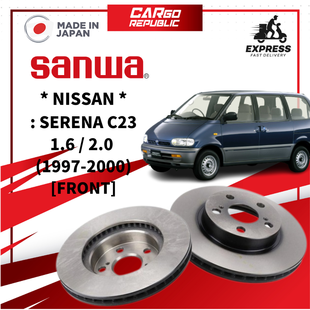 Sanwa Disc Brake Rotor Nissan Serena C23 1 6 2 0 1997 2000 Front