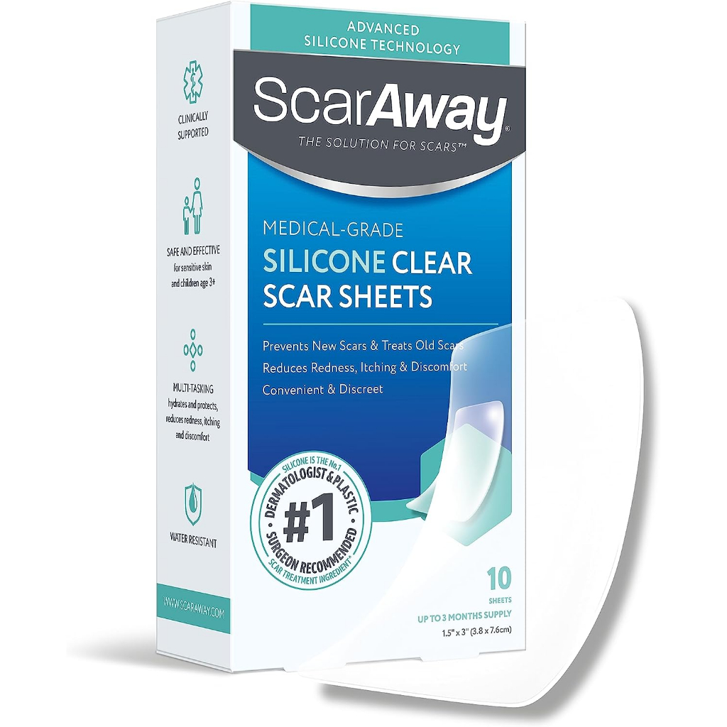 ScarAway Advanced Skincare Silicone Scar Gel L Sheets For Face Body