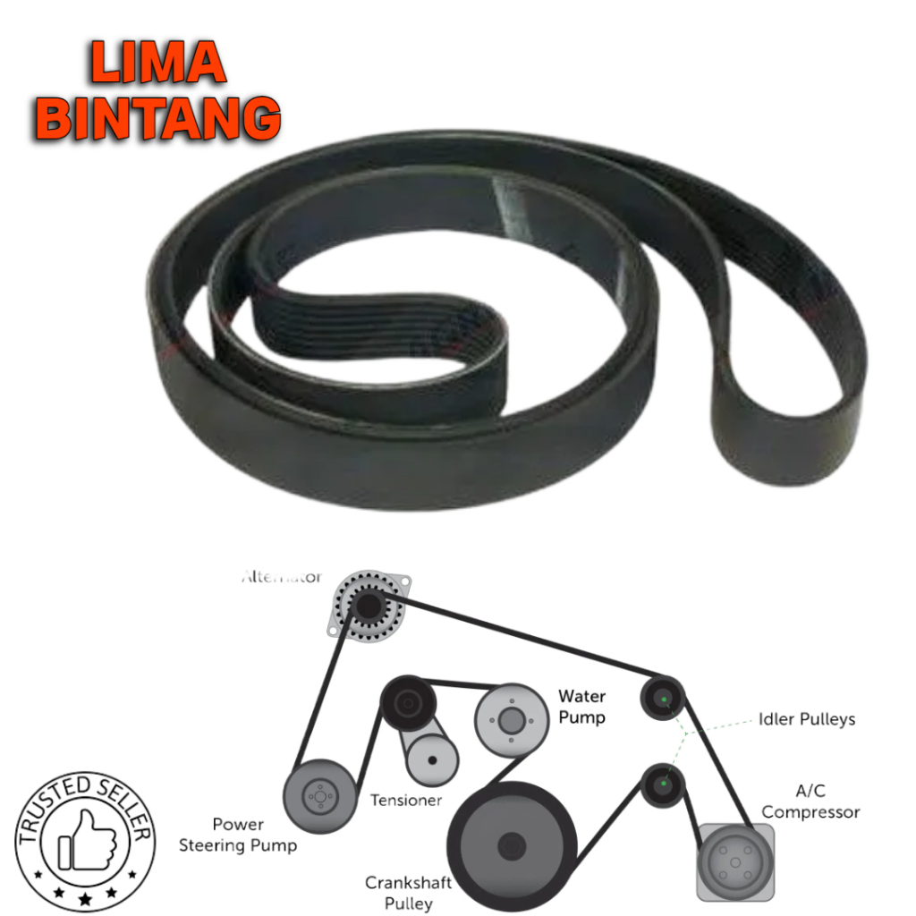 Fan Belt Proton Gen 2 Persona Saga BLM FL Waja Campro Exora CPS Satria