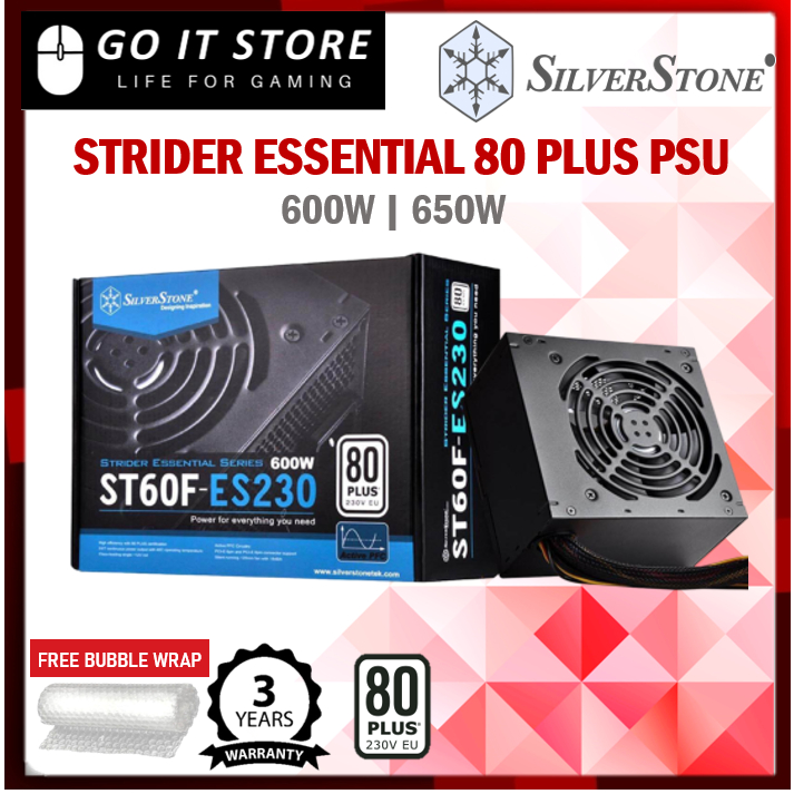 Silverstone Strider Essential 600W 650W 80 PLUS PSU Power Supply