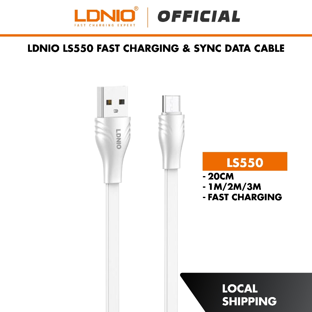 LDNIO LS550 20CM 2 4A 1M 2M 3M 2 1A Fast Charging Charge Sync Data