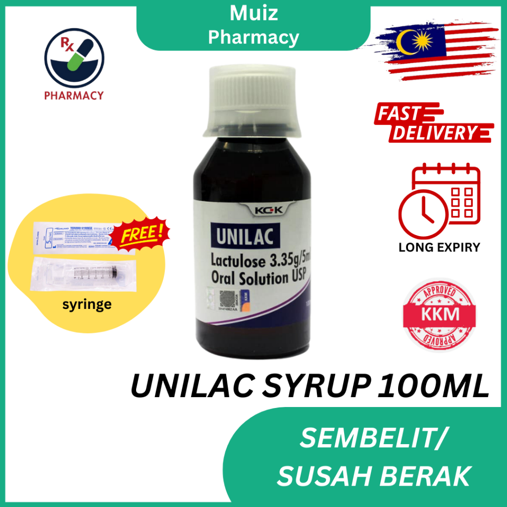 EXP 5 26 UNILAC LACTULOSE SYRUP SEMBELIT SUSAH BERAK LACTUL