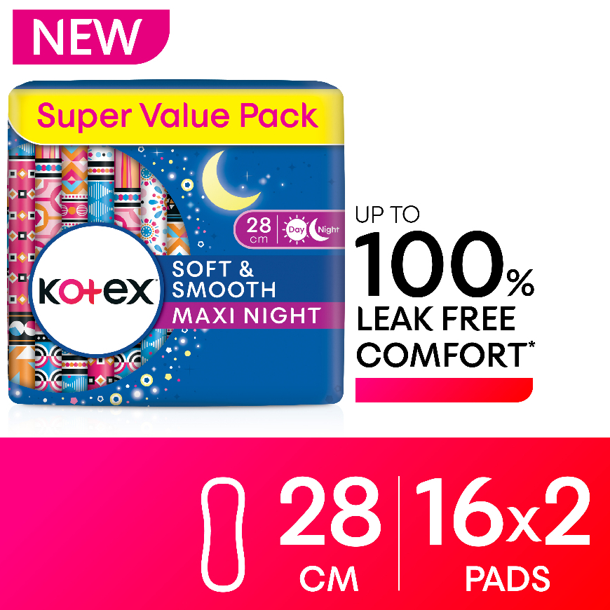 Wm Free Shipping Kotex Soft Smooth Maxi Night Wing Cm X