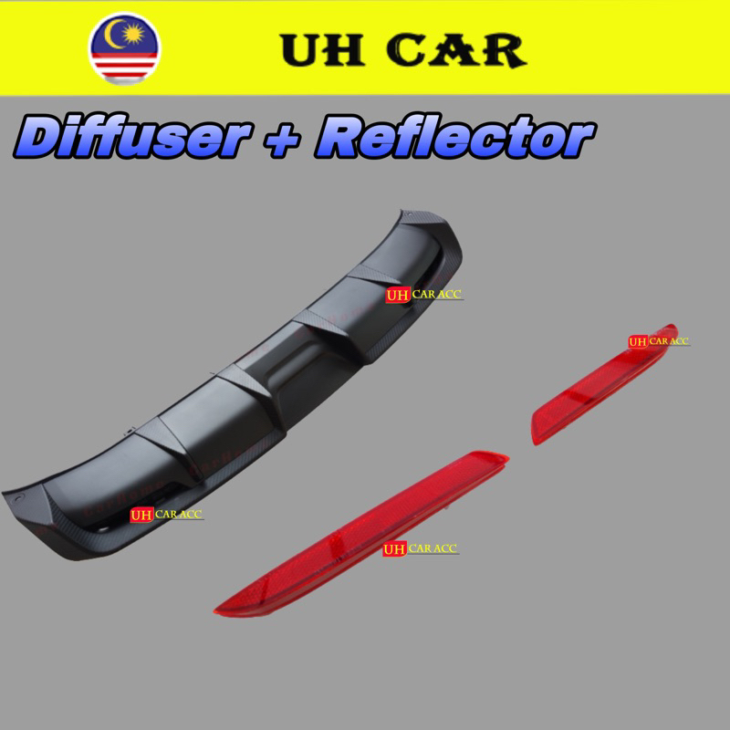 Honda City Gn Rs Facelift Diffuser Flrs Carbon Look Rear Bumper