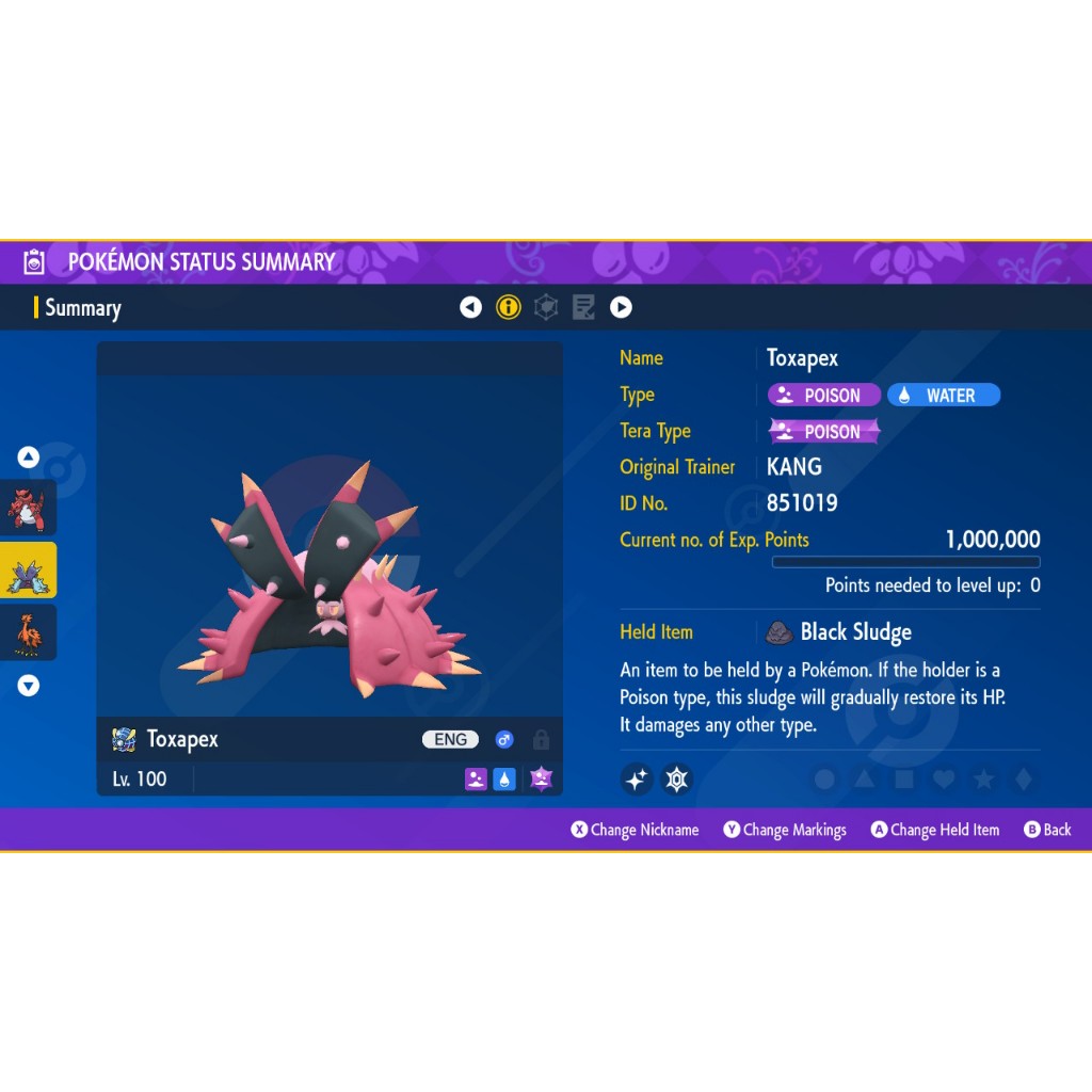 Pokemon Scarlet Violet 6IV Shiny Toxapex Tera Raid Build Shopee