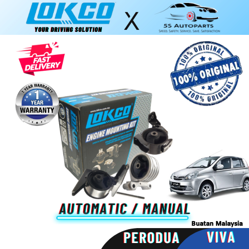 LOKCO Perodua Viva 660 850 1 0 Engine Mounting Kit 3 PCS 12 Months