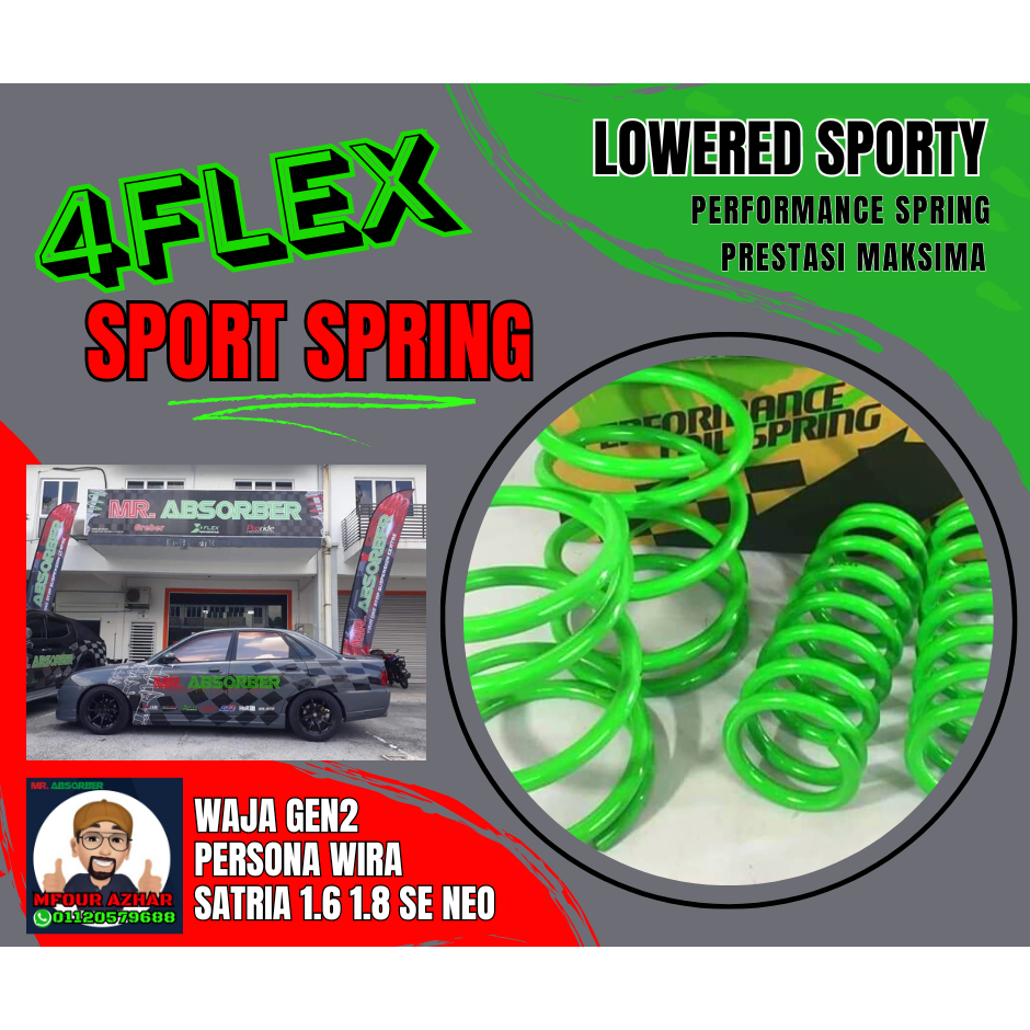 4FLEX SPORT SPRING PROTON WAJA GEN2 PERSONA WIRA SATRIA 1 6 1 8 SE