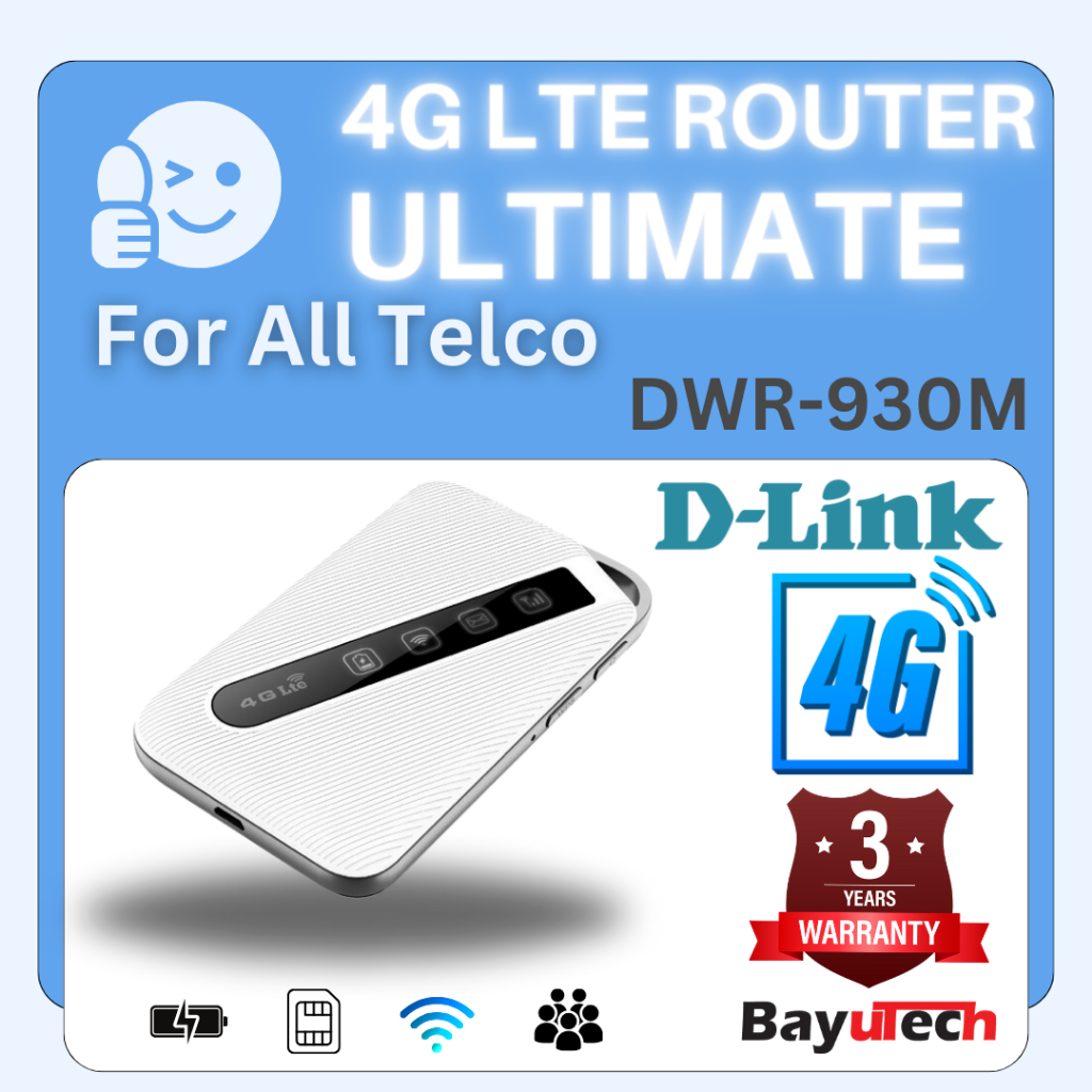 D Link DWR 930M ALL PLAN LAN 4G LTE Portable Battery Router Sim Card