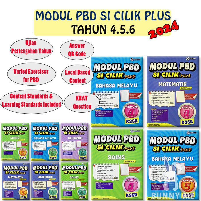 BUNNY 2024 Buku Sekolah Modul PBD Si Cilik Plus UASA KSSR Tahun 4 5