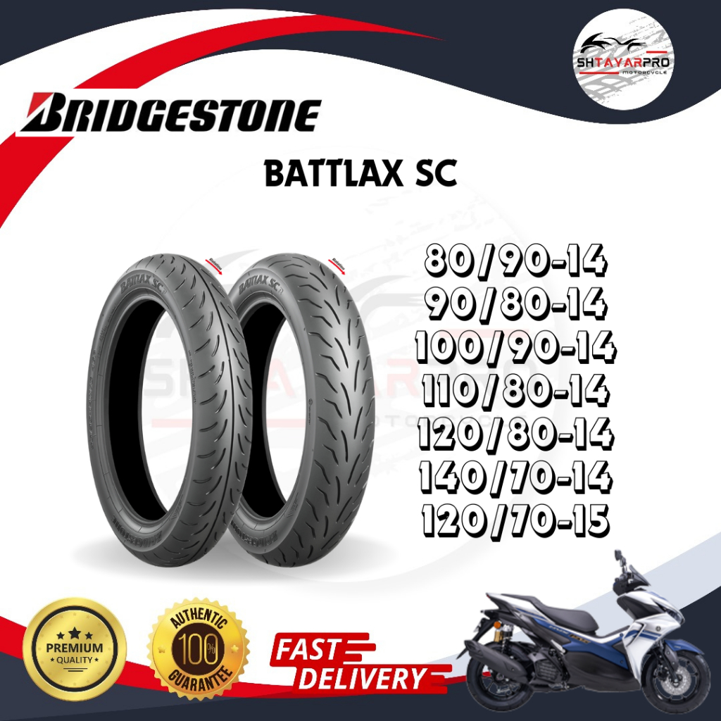 Tayar Bridgestone Battlax SC Tayar Scooter 2019 2022 90 80 14 100 90