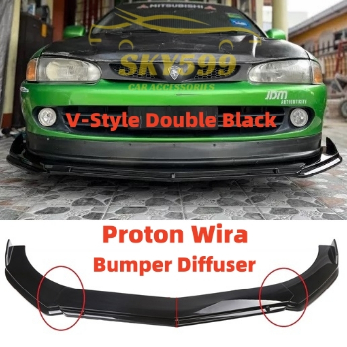 Proton Wira Front Bumper Diffuser Lip Wrap Angle Splitters Spoiler