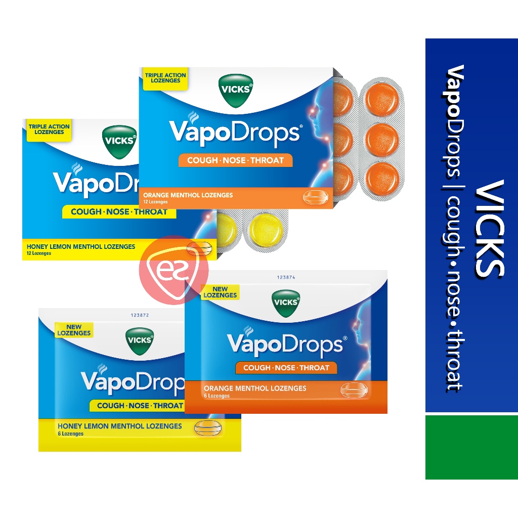 Vicks Vapodrops Triple Action Lozenges For Cough Nose Throat Honey