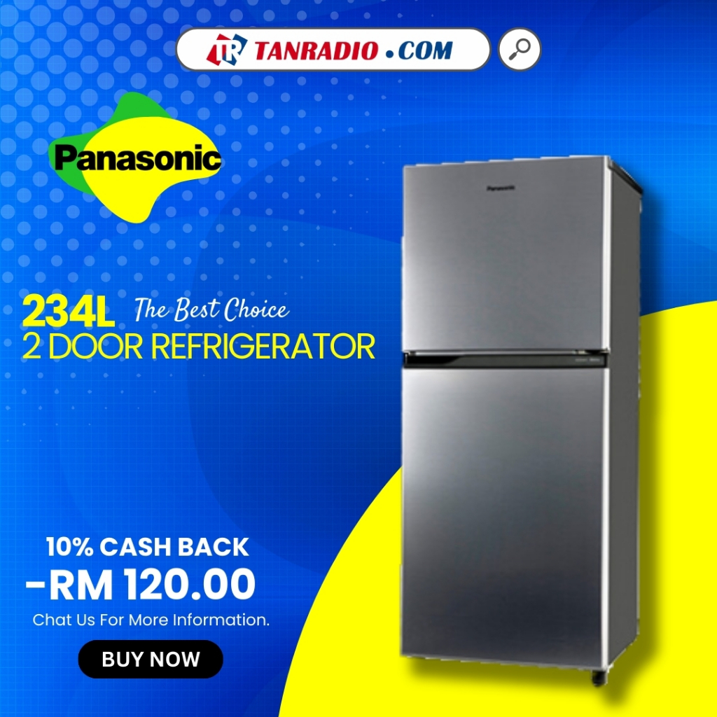 PANASONIC 262L 2 Door Top Freezer Refrigerator Fridge Inverter NR