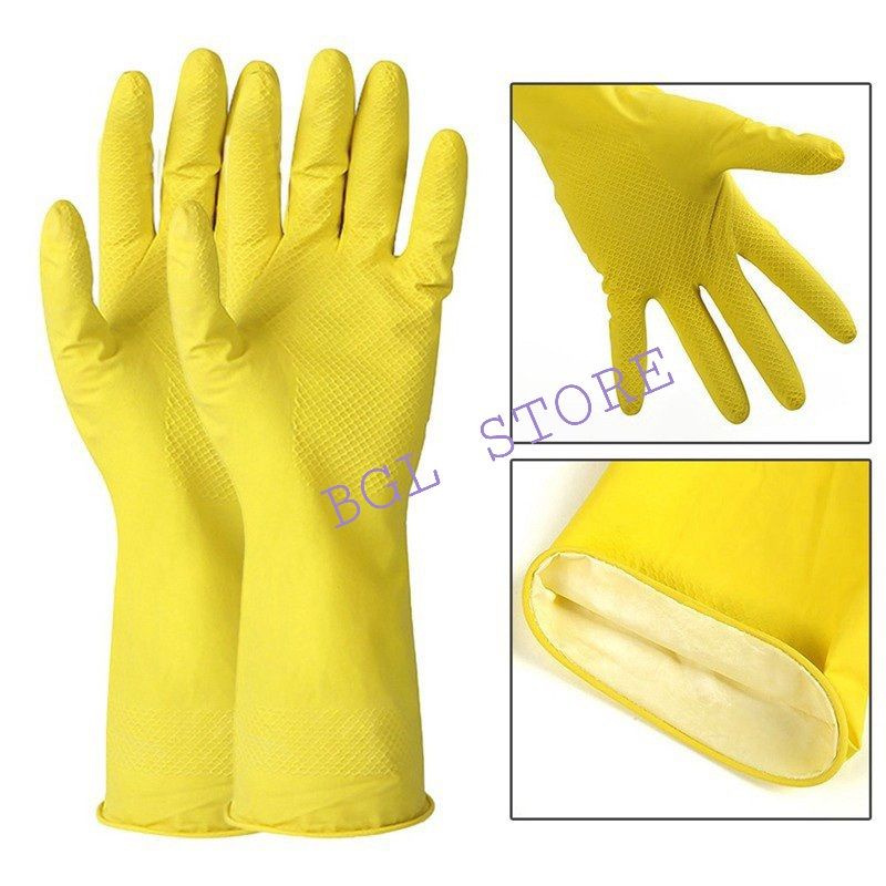 Rubber Yellow Hand Glove Sarung Tangan Getah Kuning Shopee Malaysia