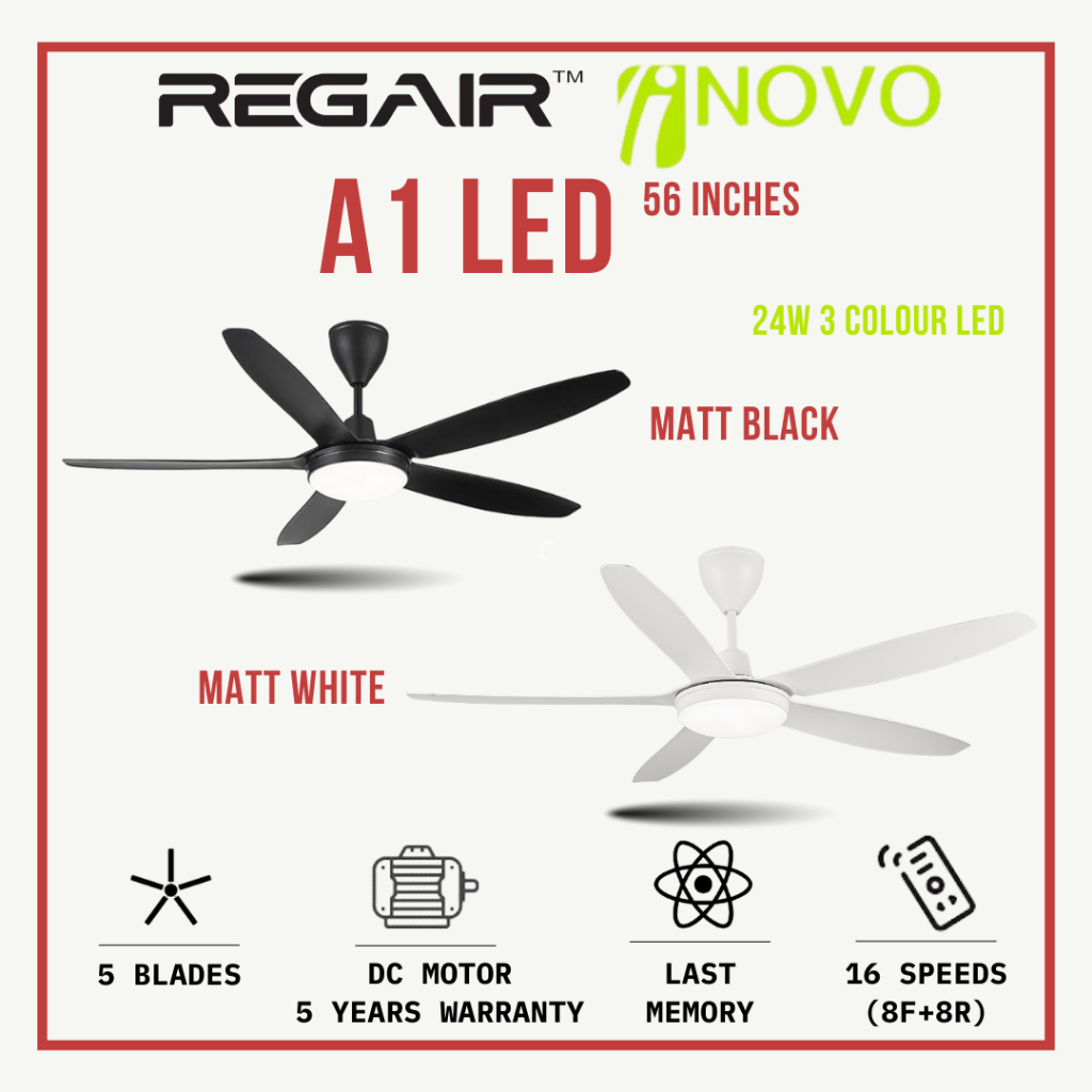 Regair Inovo A Led Ceiling Fan Dc Motor Remote Control With Led