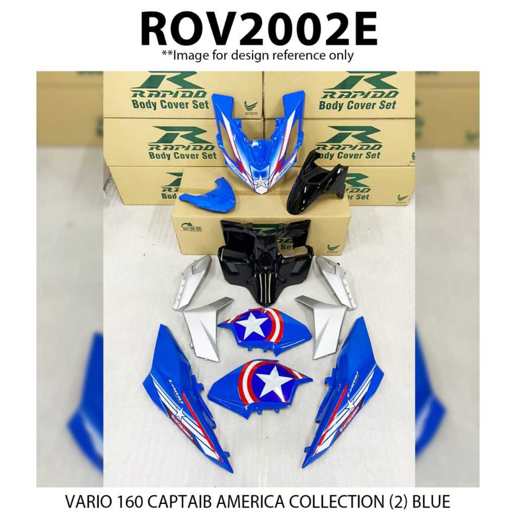 Rapido Cover Set Honda Vario 160 Captain America Collection 2 Blue