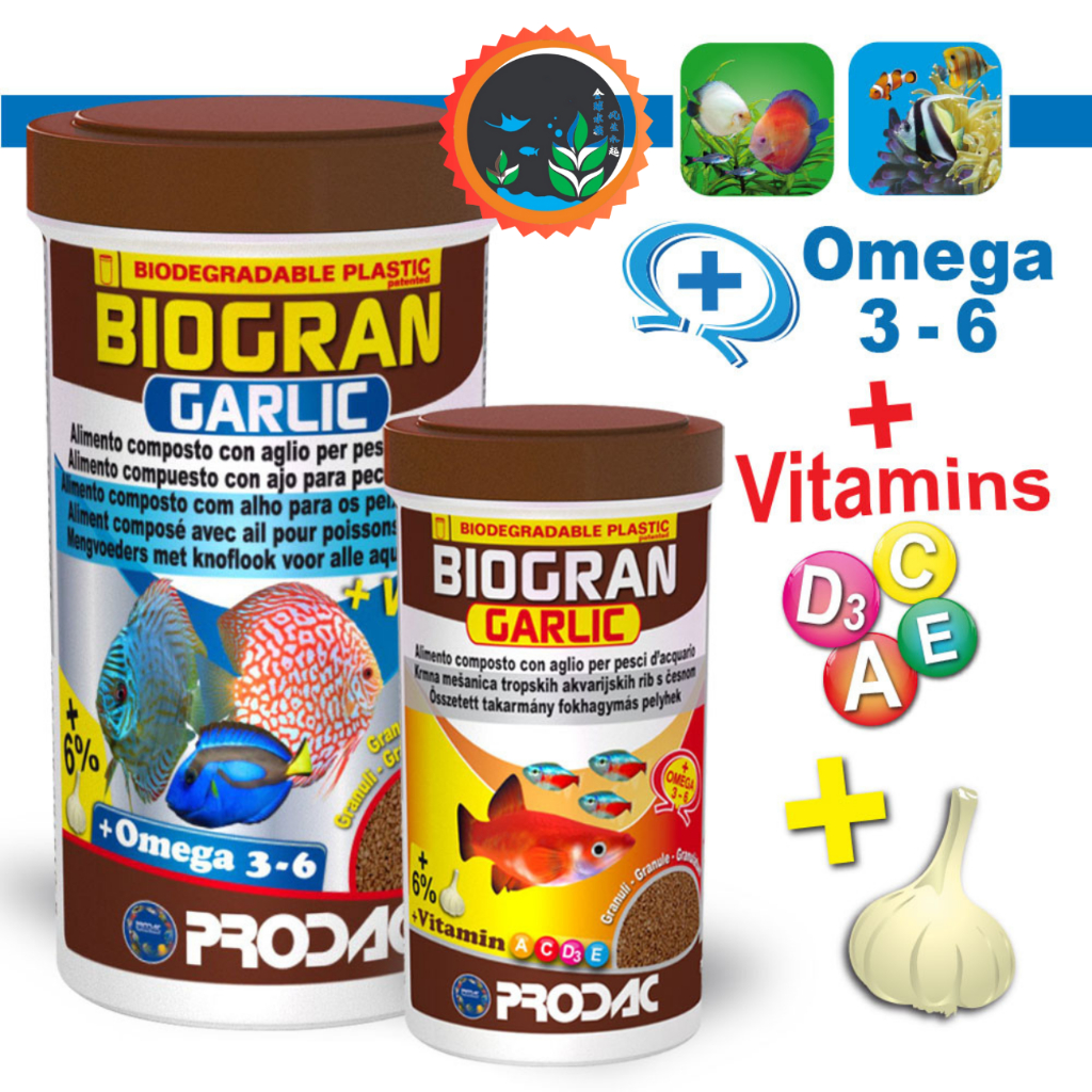 Prodac Biogran Fish Food Garlic Compound Feed With Garlic Omega Makanan