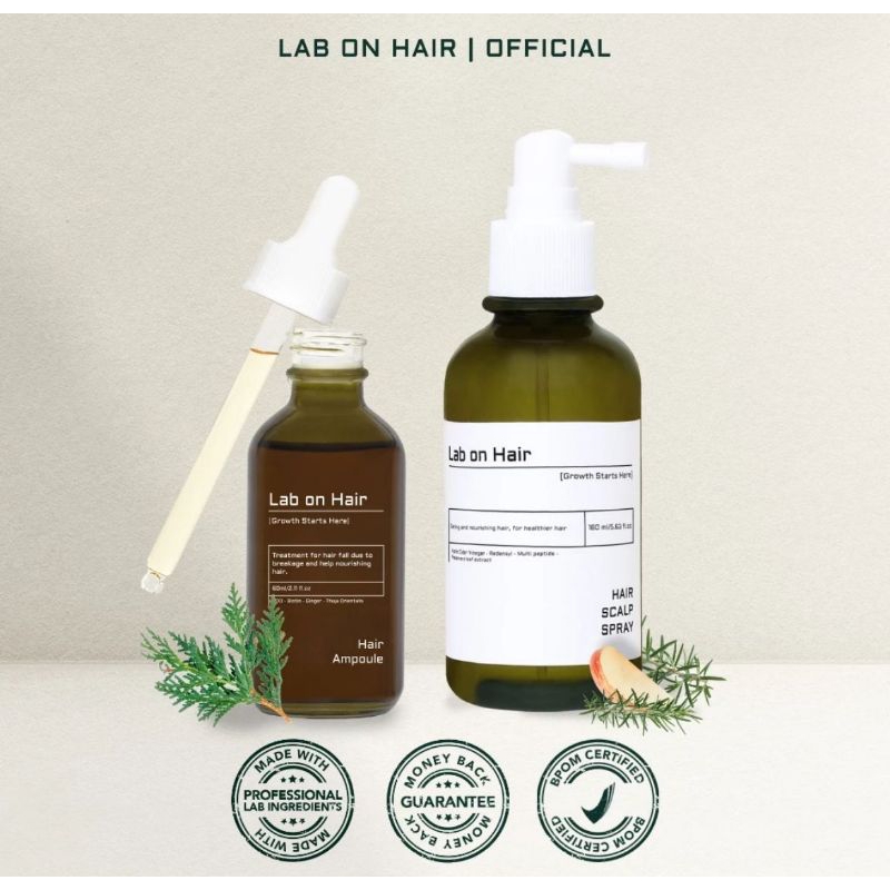 Lab On Hair Bundle Anti Hair Fall Ampoule Scalp Spray Paket Ampoule