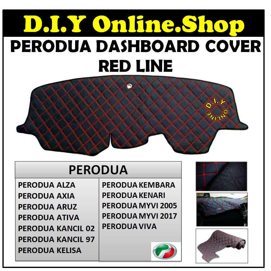 Perodua Dashboard Cover Red Line Ativa Alza Aruz Axia Kancil