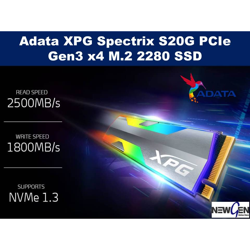 Adata XPG Spectrix S20G PCIe Gen3 X4 M 2 2280 SSD Shopee Malaysia