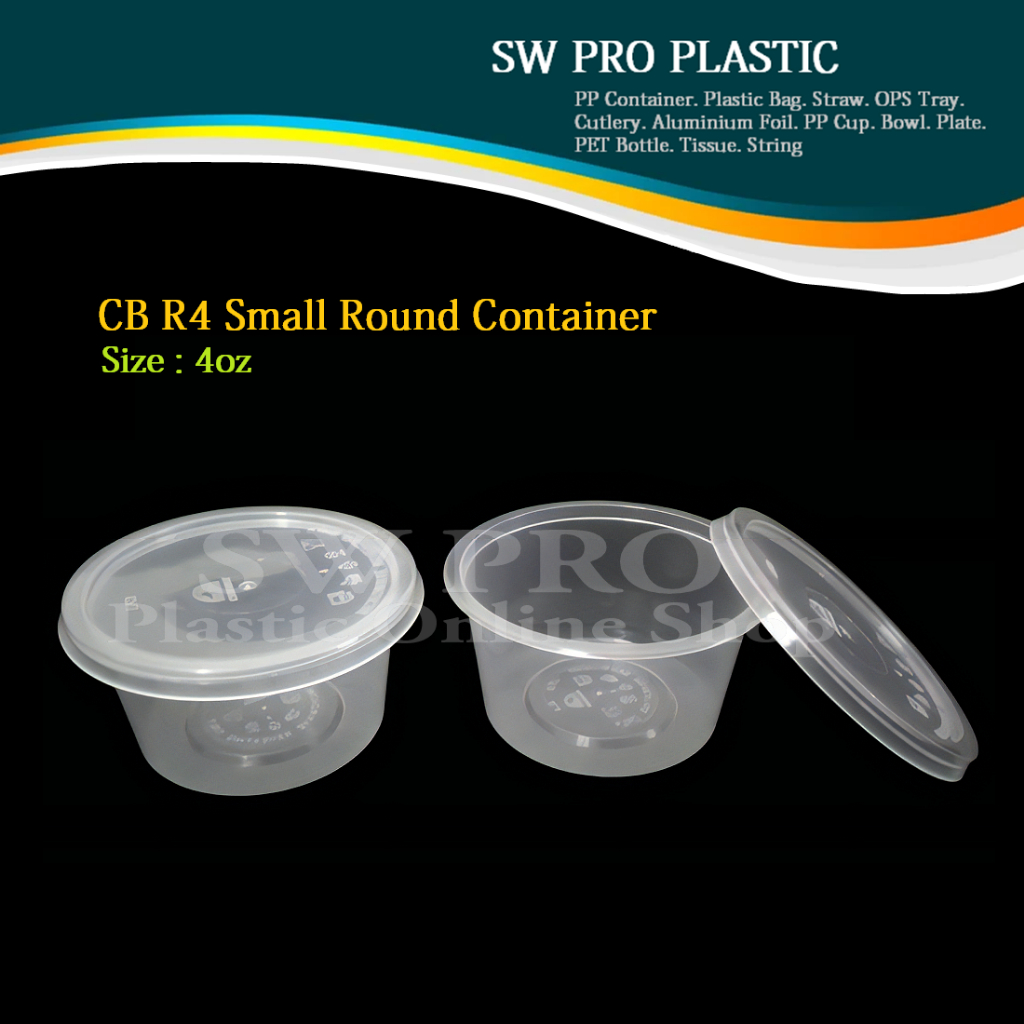 Cbr Oz Round Plastic Container Bekas Dadih Jeli Bekas Sos