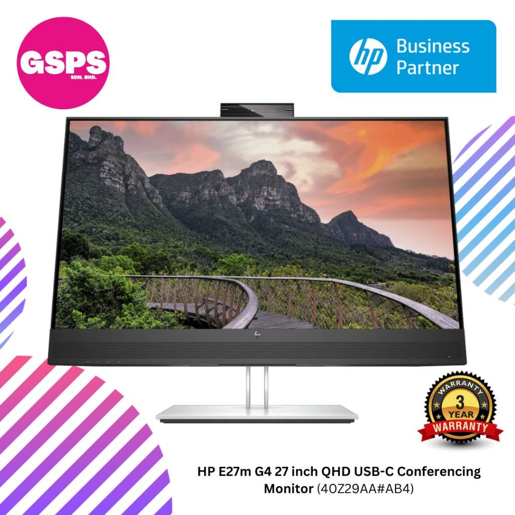 Hp E M G Inch Qhd Usb C Conferencing Monitor Z Aa Ab