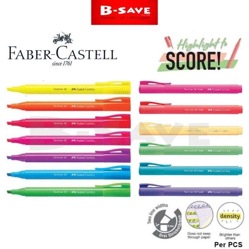 Faber Castell Highlighter Textliner Fluorescent Pastel Colour