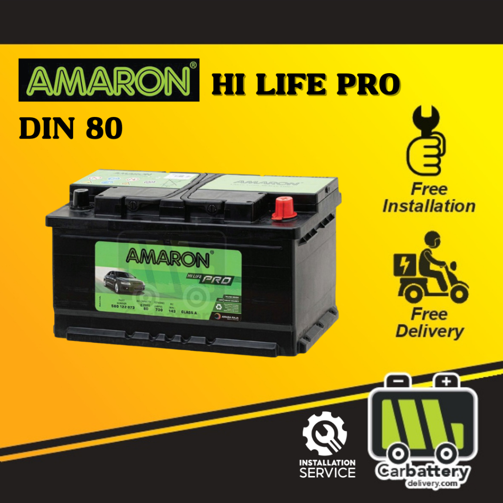 Installation Provided Amaron Hi Life Pro Din Car Battery Bateri