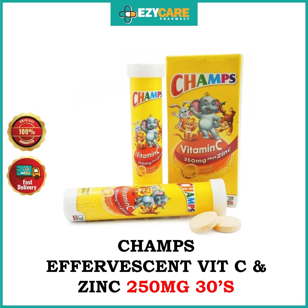 CHAMPS Vitamin C Plus Zinc Effervescent 250mg 30 S Shopee Malaysia