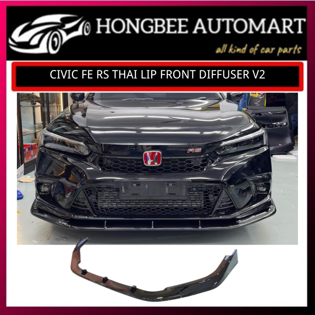 HONDA CIVIC FE 2022 PRESENT RS THAI LIP V2 FRONT DIFFUSER FRONT LIP