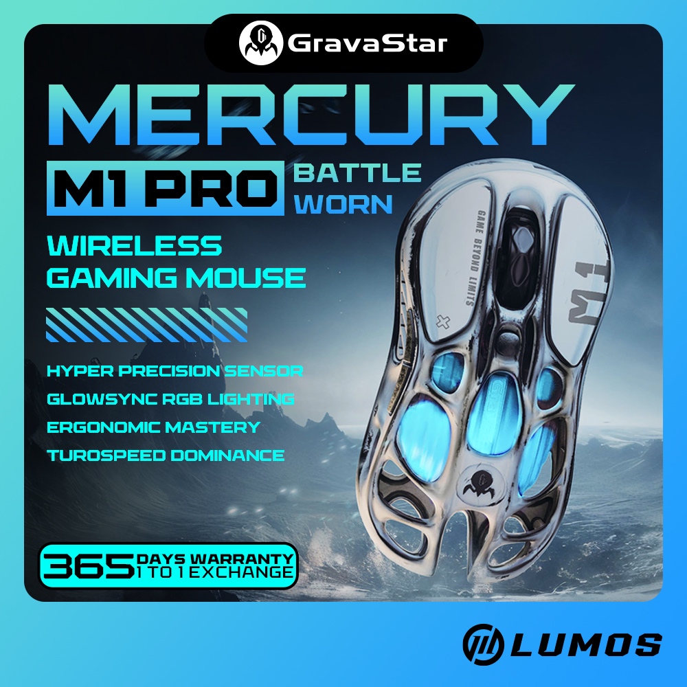 Gravastar Mercury M Pro Battle Worn Wireless Gaming Mouse Mice K