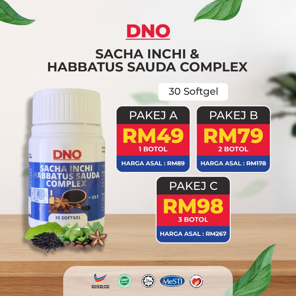 Dno Sacha Inchi Habbatus Sauda Oil Softgel Botol X Biji