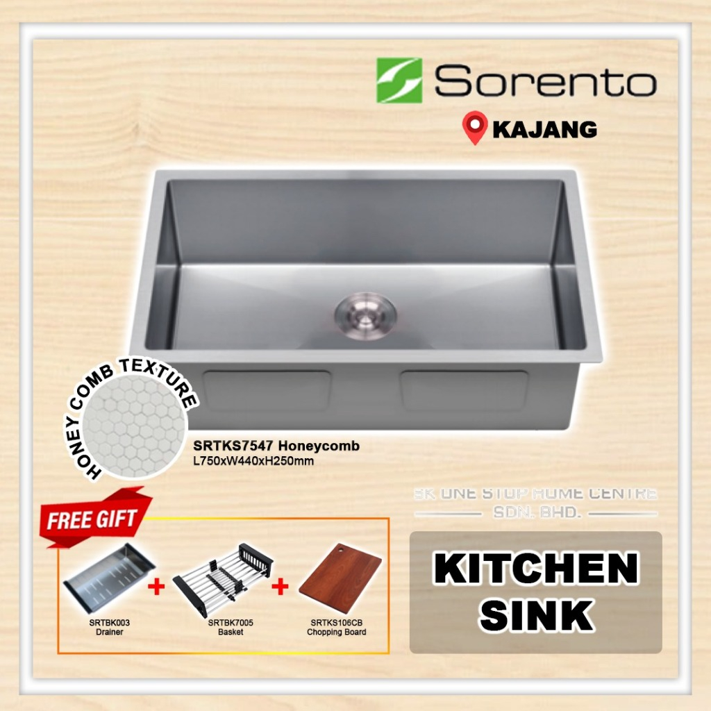 Sorento Honeycomb Undermount Handmade Stainless Steel Kitchen Sink