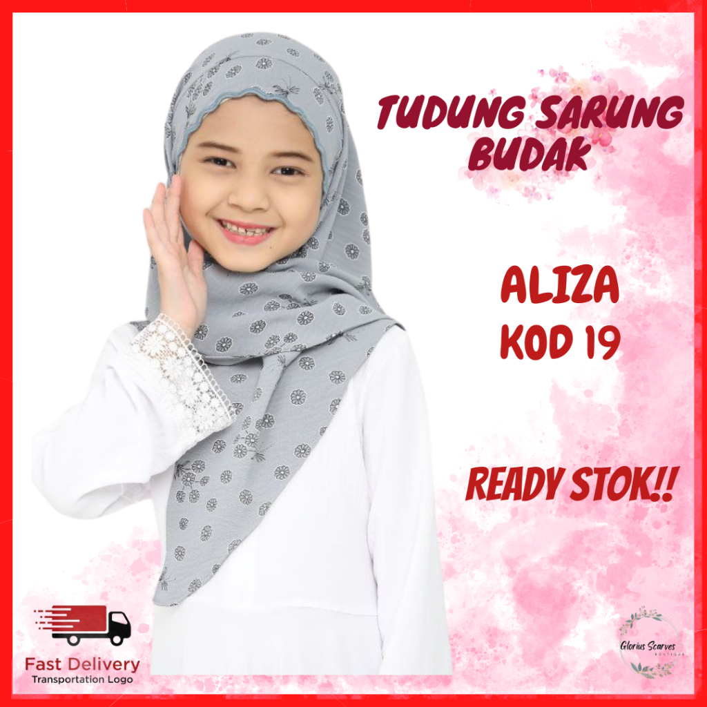 Tudung Sarung Scarf Budak Bawal Perempuan Corak Sekolah Instant Lazy